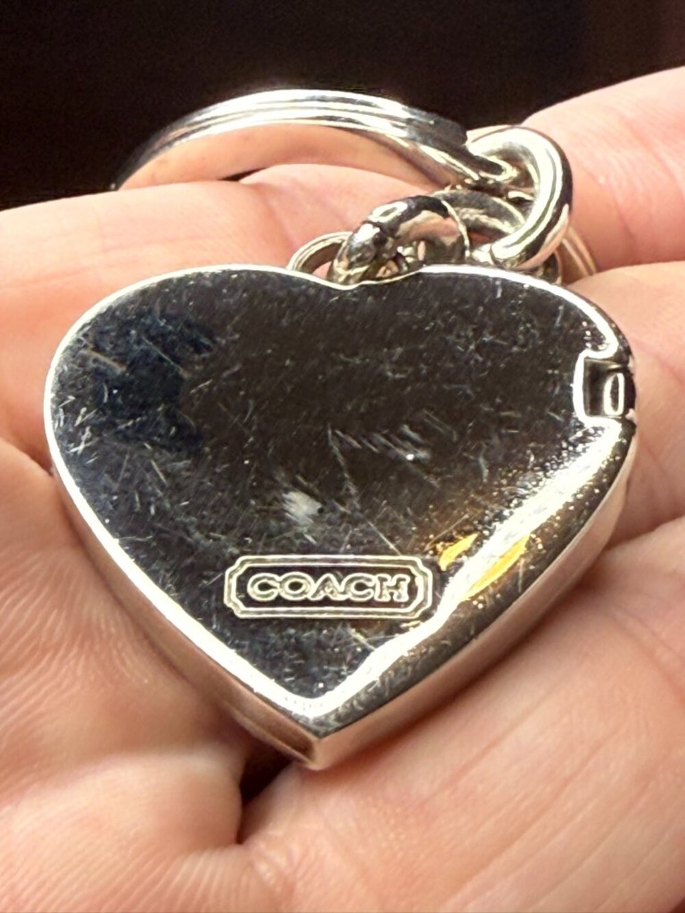 Coach Y2K Pink Heart Locket Key Fob/Keychain with dustbag - Picture 4 of 5